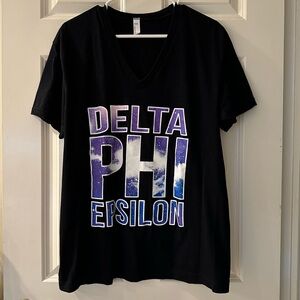 Sorority Delta Phi Epsilon 💯% combed cotton shirt.